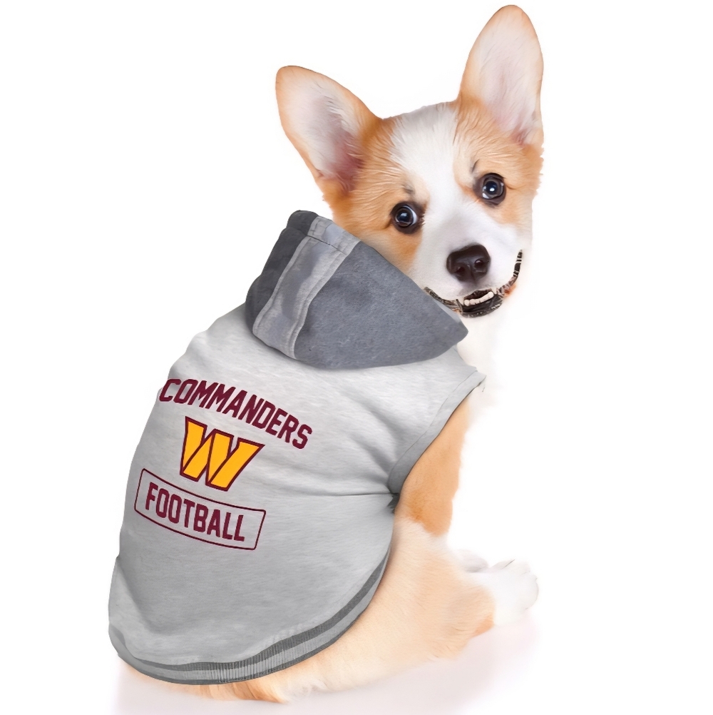 Little Earth. Commanders Football Dog Hoodie. Gray. Size XL. NWOT.